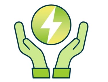 Two hands holding a Specialist Power logo like a ball