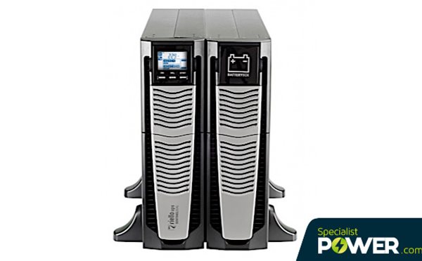Front of Riello SDU 4000 online tower with extra battery from Specialist Power Systems