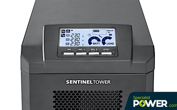 Riello Sentinel Tower LCD screen from Specialist Power Systems