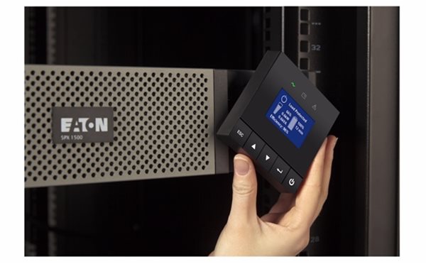 Eaton 5PX 1500VA UPS tilted LCD screen from Specialist Power Systems