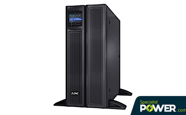 Front of APC SMX2200HV tower with extra battery from Specialist Power Systems