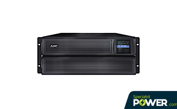Front of APC SMX2200HV rack with extra battery from Specialist Power Systems