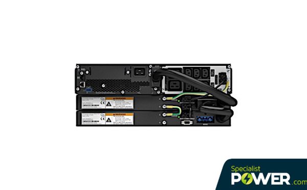 Back of APC SRTL3000RMXLI rack with extra battery from Specialist Power Systems