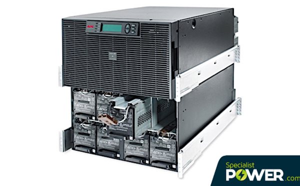 APC SURT15KRMXLI 12U rack with front panel removed from Specialist Power Systems