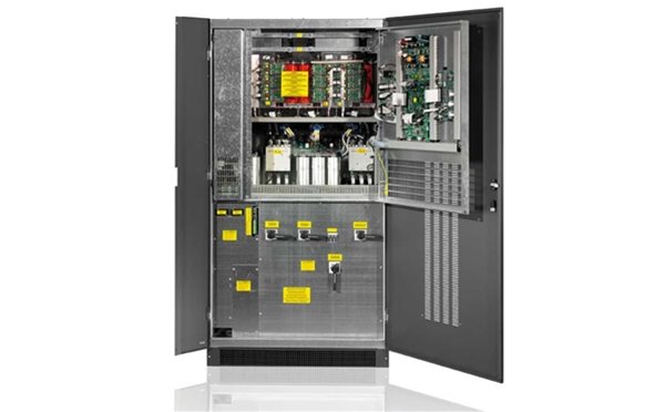 Riello MPS 160 online UPS with front panel open from Specialist Power Systems