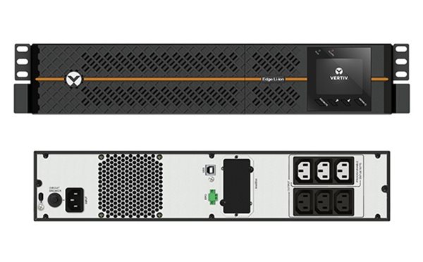 Front and Back of Vertiv EDGE Li-Ion rack from Specialist Power Systems