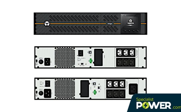 Front and Back of Vertiv EDGE 3000VA rack from Specialist Power Systems