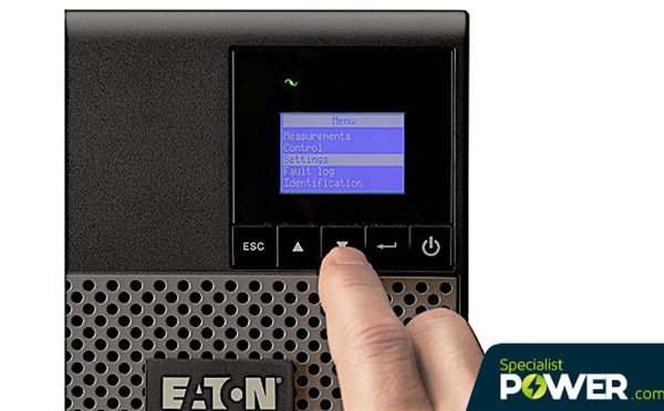 Eaton 5P 650VA LCD screen from Specialist Power Systems