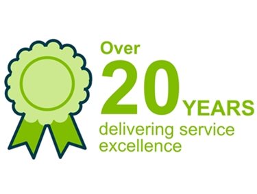 Over 20 years delivering service excellence logo