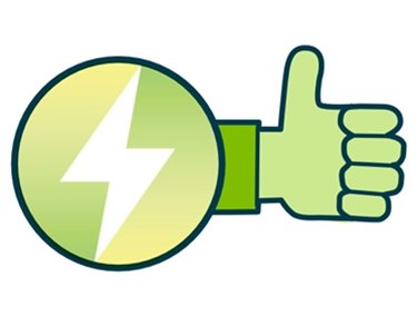 Hand with a thumbs up popping out from a Specialist Power logo